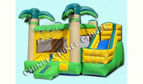 T5-134 Jungle Inflatable Bounce House Combo With Slide