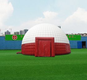 Tent1-4672 خيمة قبة حمراء وبيضاء للمعارض الكبيرة